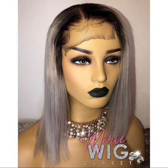🛑SOLD🛑 12” 4x4 Custom Make Wig T1B/Silver - Picture 4 of 6